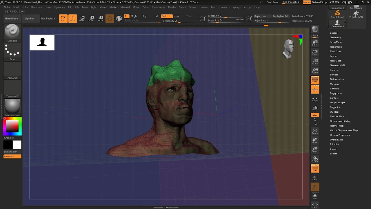 zbrush create a subtool from a mask