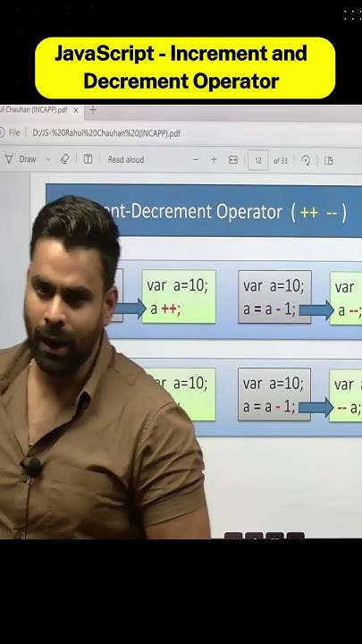 JavaScript - Increment and Decrement Operator-1 #incapp # ...