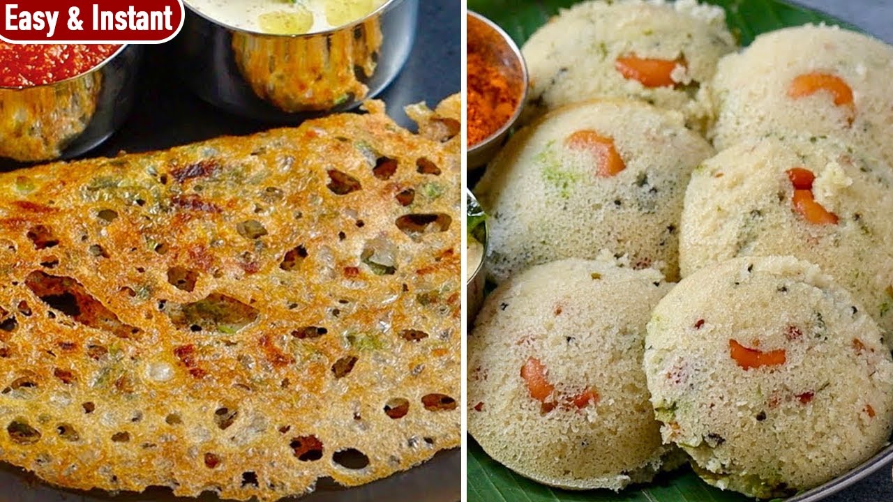 இட்லி தோசை மாவு இல்லையா கவலைய விடுங்க | Instant Breakfast Recipes | Healthy Idli | Dosa |Rava Dosa