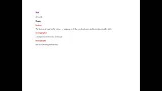 Lex The Root Lex Means Words