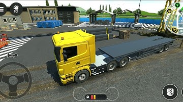 Drive simulator 2020 Android gameplay | unload metal beams from trailer and back to home base