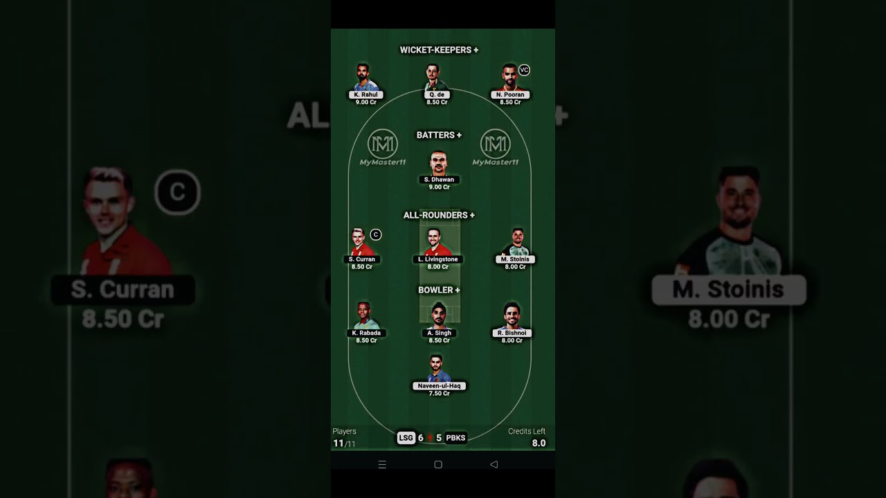 LSG vs KXIP DREAM 11 TEAM 💥💥💥💥💥 