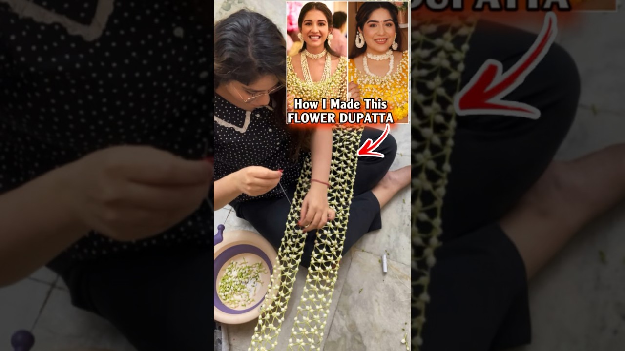 How I Made Flower Dupatta of Radhika Merchant 🌼✨ 