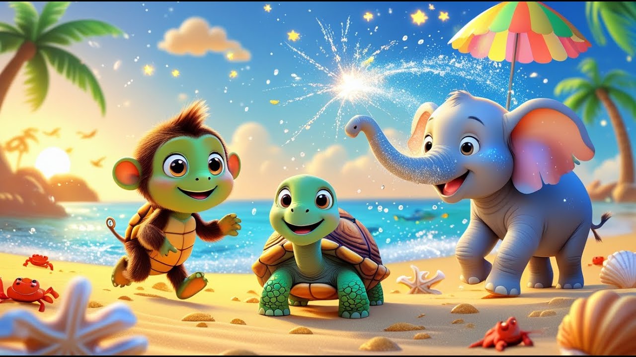 Tortoise, Monkey & Elephant Magical Sea Adventure 🐢🐒🐘 | Fun Kids Story