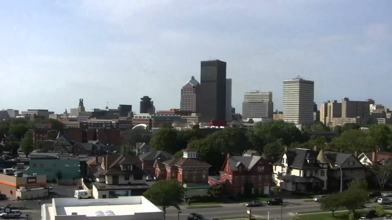 view, downtown, rochester, new, york, ny, top, former, genesee, hospital, p...