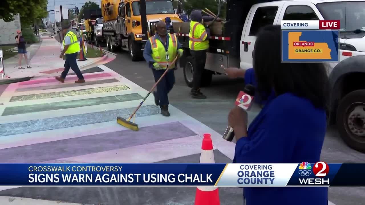 'Defacing Roadway Prohibited' signs pop up at former Pulse memorial rainbow crosswalk