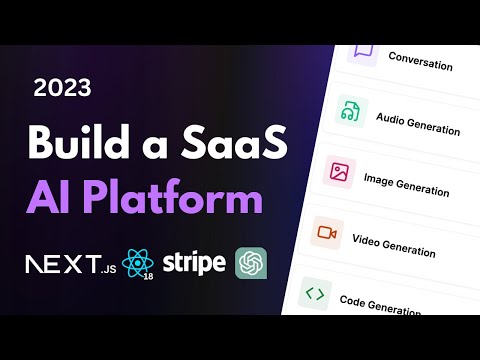 Build a SaaS AI Platform with Next.js 13, React, Tailwind, Prisma, Stripe | Full Tutorial 2023