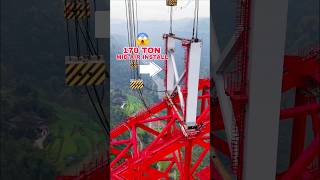 170T Crane Lifts This In Mid-Air Worlds Largest Arch Bridge