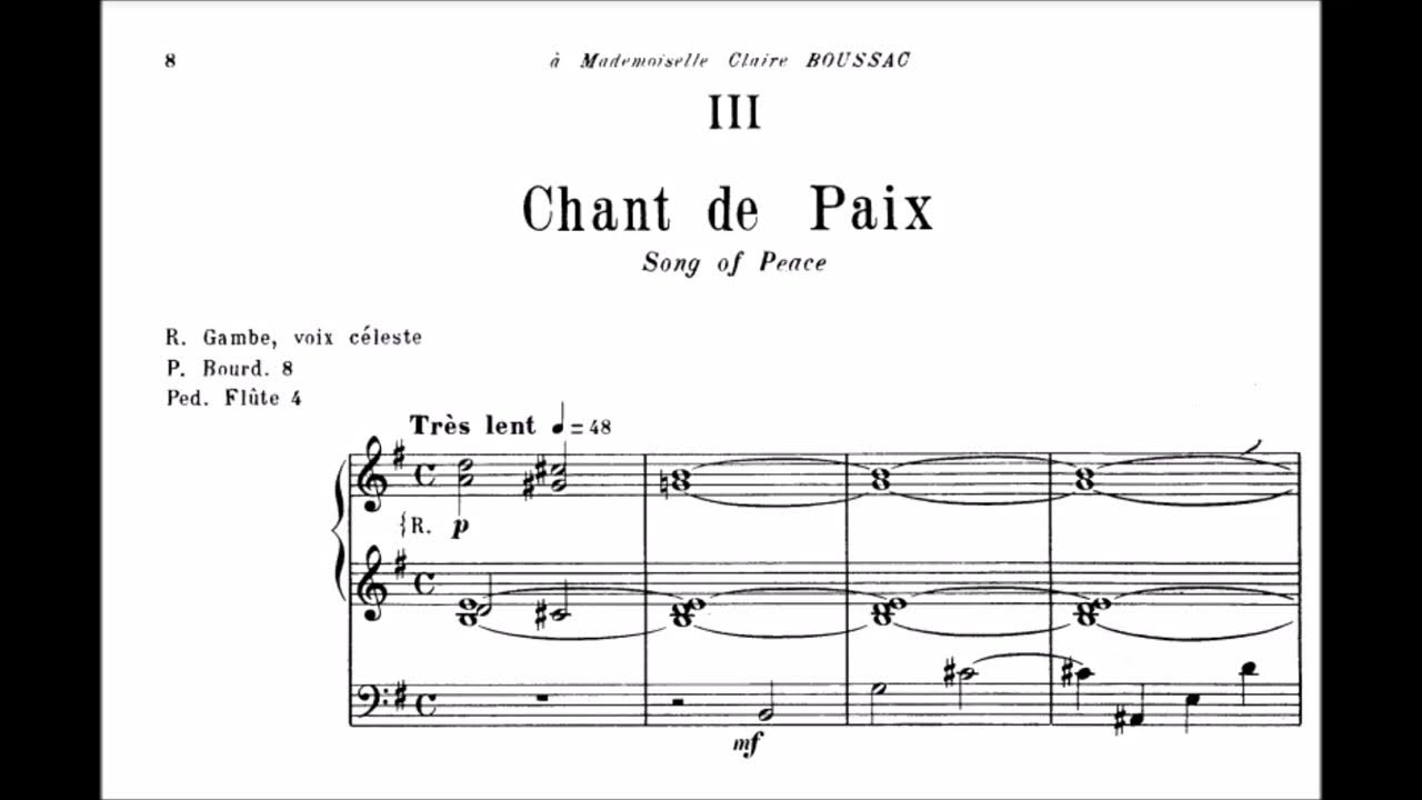 Jean Langlais - Chant de Paix (Song of Peace) - Score - YouTube