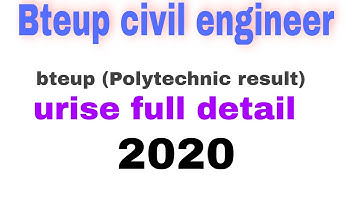 Bteup result 2020 / urise registration / polytechnic result update 2020 / The civil engineer