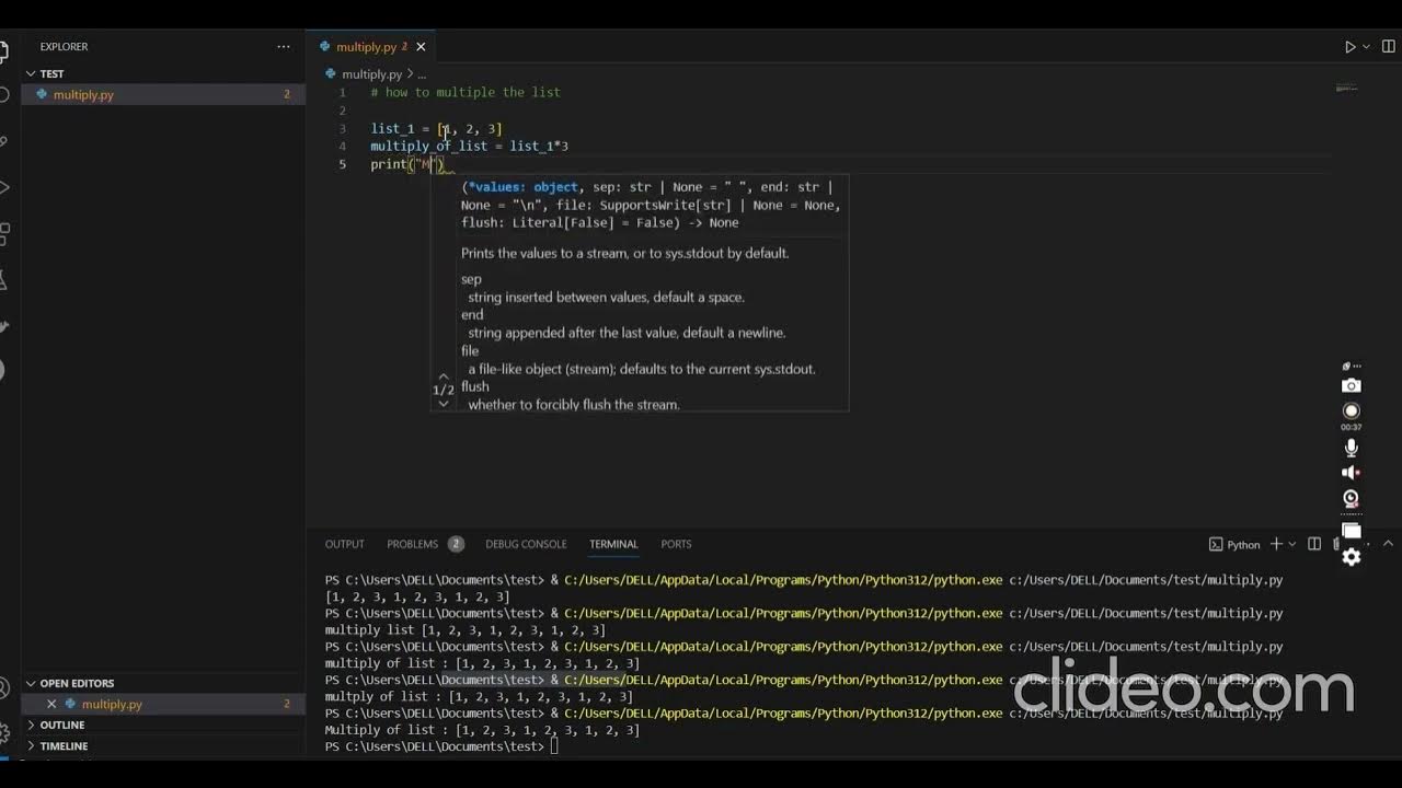 "Basic Python Interview Question - List*3 or multiply list - YouTube