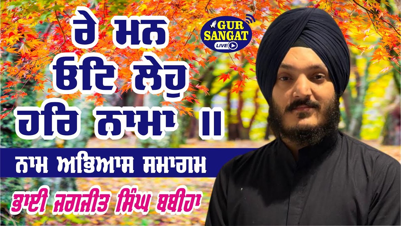 Re Man Oat Leho Har Nama - Bhai Jagjeet Singh Babiha - Naam Abhiyas Samagam | Gur Sangat Live