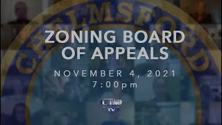 Zoning Board of Appeals: November 4, 2021