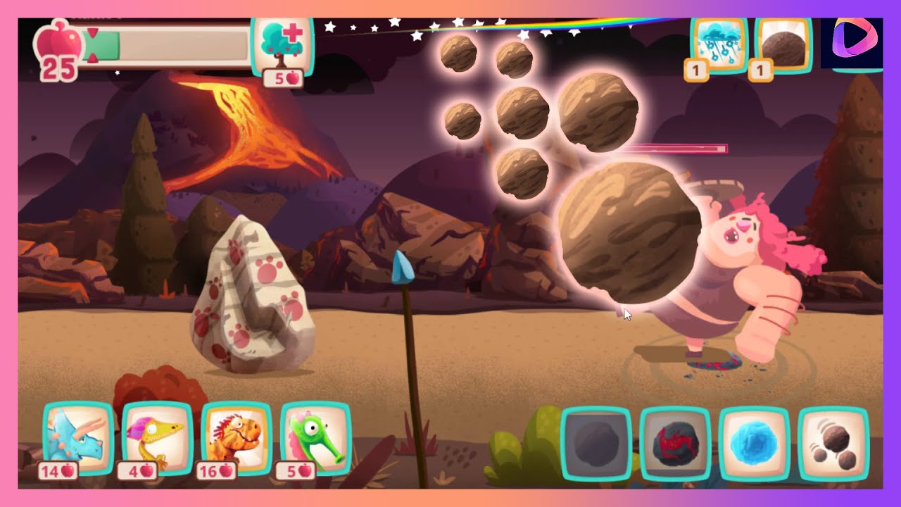 Dino Bash: Rock Shot lLv1 to Lv 10 vs Tank Girl