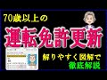 70歳以上の方の運転免許更新について、受ける必要がある講習や検査を徹底解説しまた。