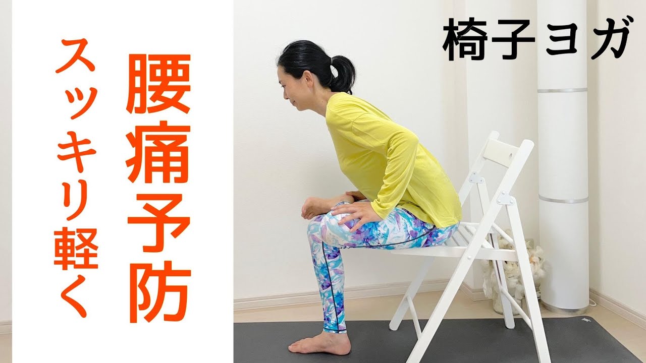 腰痛予防ヨガ 椅子に座ったまま5分でスッキリと腰回りを軽く姿勢改善