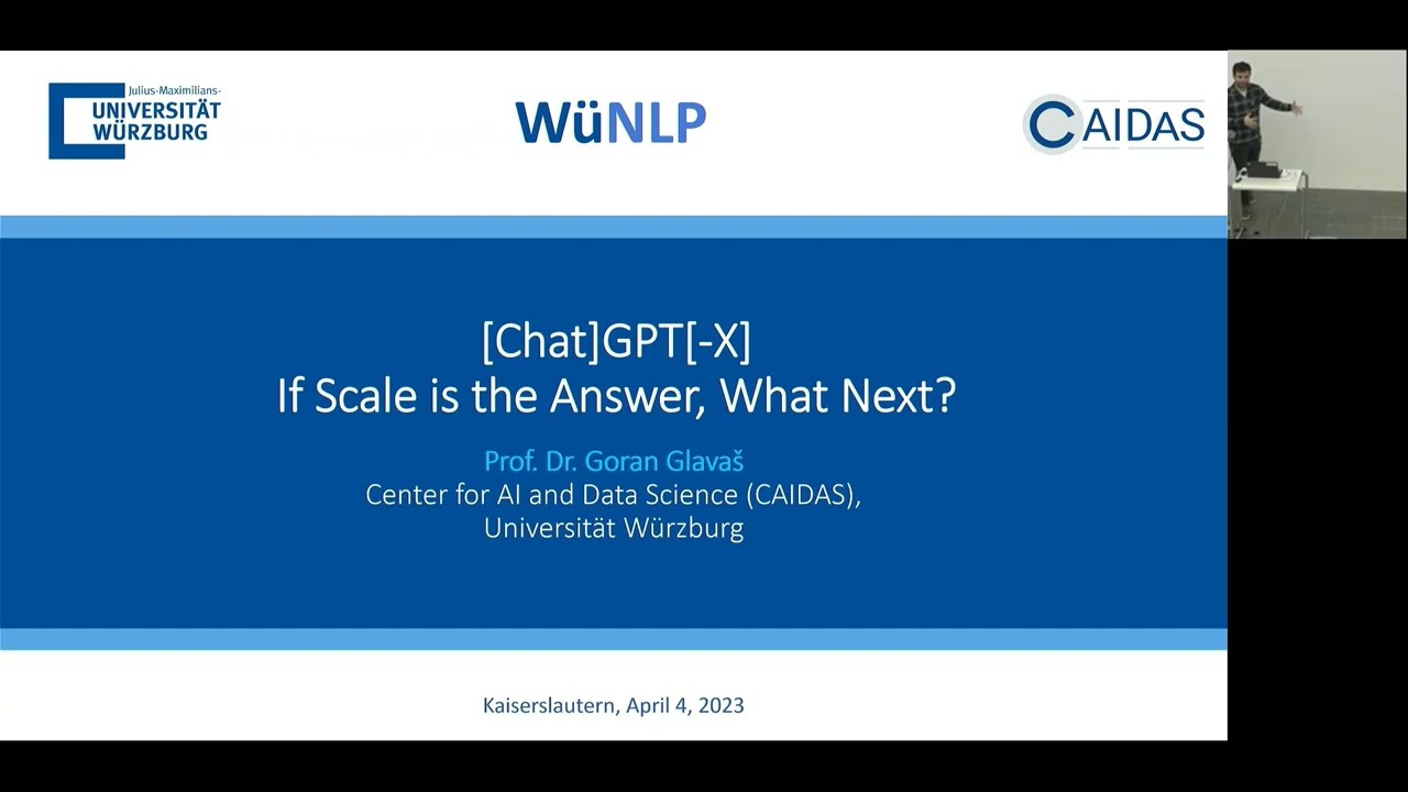 Seminarreihe Deep Learning und Machine Learning: Prof. Dr. Goran Glavaš zu ChatGPT und anderen LLMs