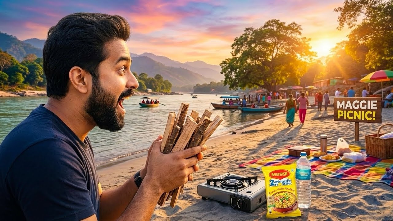 Best Picnic Spot in Bihar 😍 Ganga river ke side Maggie Party 🥵