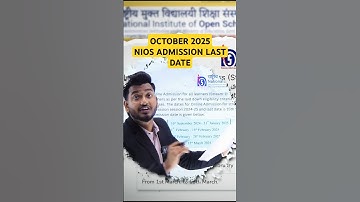 NIOS Admission October 2025 Process | How to take NIOS Admission Online Last Date #shorts #nios