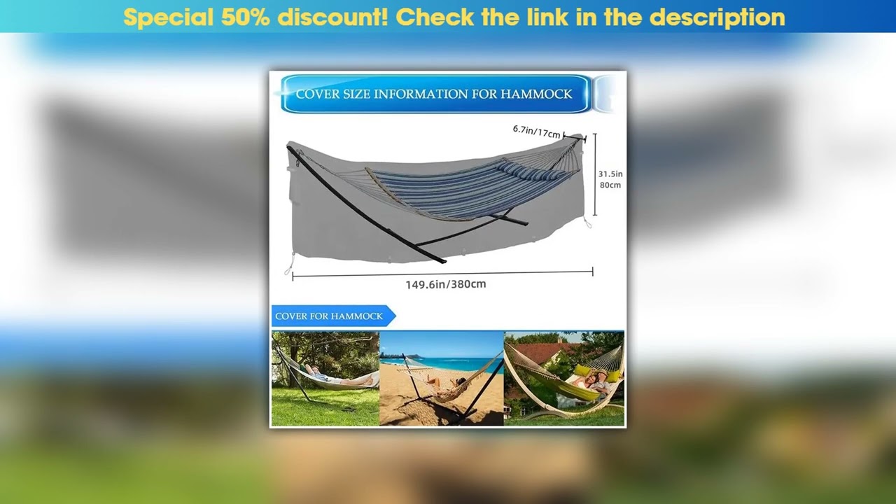 First Look Hammock Cover Waterproof 420D Oxford Hammock Stand Cover with Windproof Straps Dustproof