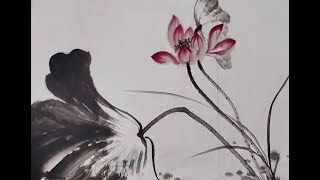 國畵技法寫意荷花漂亮有神 so nice lotus painting 國畵技法寫意荷花漂亮有神 so nice lotus painting