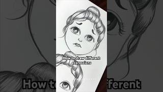 Tutorial: How to draw Different Expressions on Face😱 #shorts #Trending