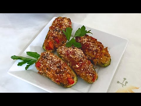 Tofu Stuffed Zucchini