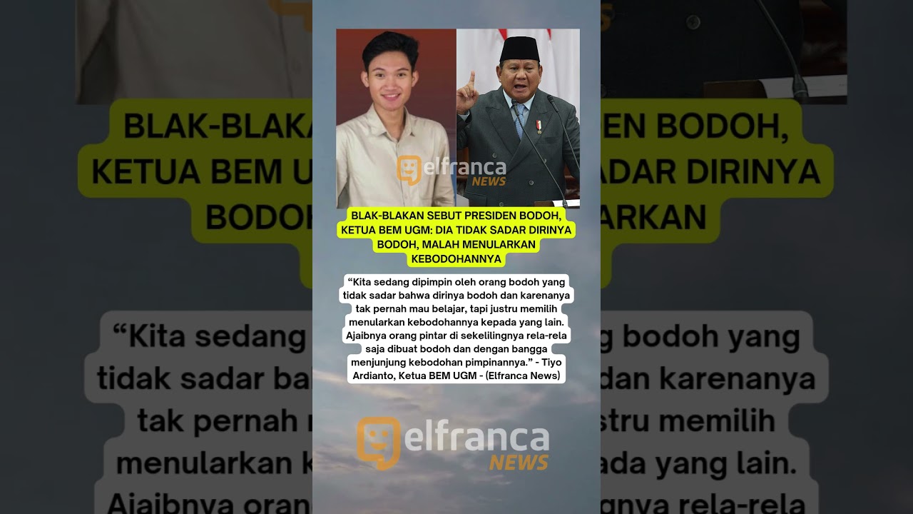 Ketua BEM UGM sebut Presiden bodoh