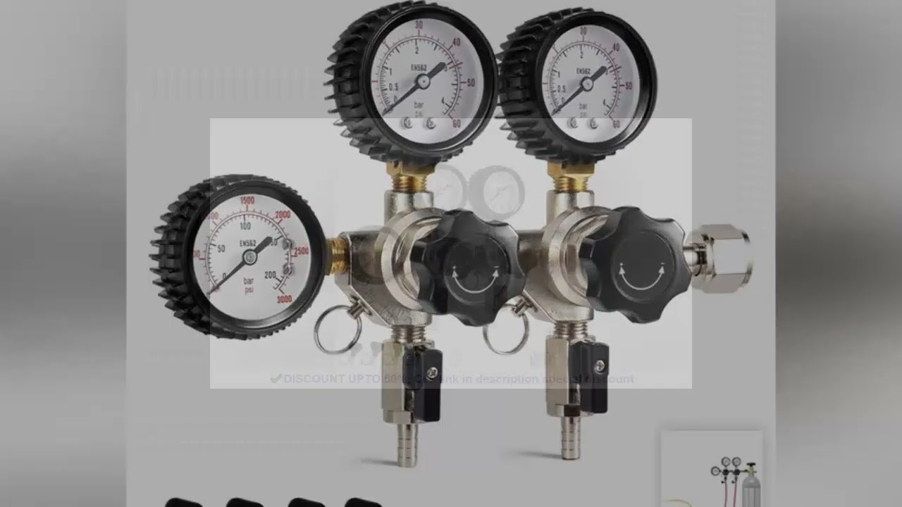 ELECQUEEN Kegerator Co2 Regulator with Dual Pressure Region,W21.8 / CGA320 Inlets Homebrew Beer Keg