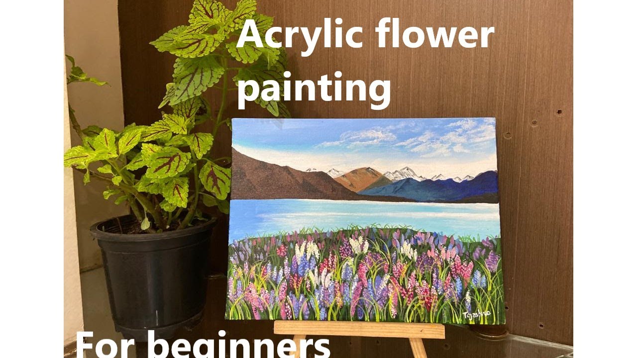 Lupin Flowers Acrylic Painting Easy Acrylic Painting Tutorial YouTube