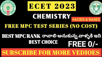 ECET CHEMISTRY ACIDS AND BASES IMPORTANT QUESTIONS|#ecetchemistry #ecet2023#ecetchemistry2023
