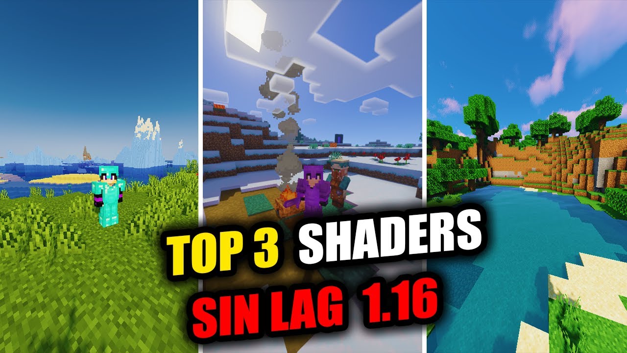 👉Top 3 MEJORES SHADERS PARA MINECRAFT 1.16 *Bajos recursos* | SHADERS EPICOS REALISTAS | EmziGamer