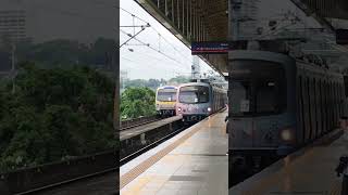 Rare LRT-2 Train Encounters! Consecutive Sets 16 and 17 on East Tracks #shorts Rare LRT-2 Train Encounters! Consecutive Sets 16 and 17 on East Tracks #shorts