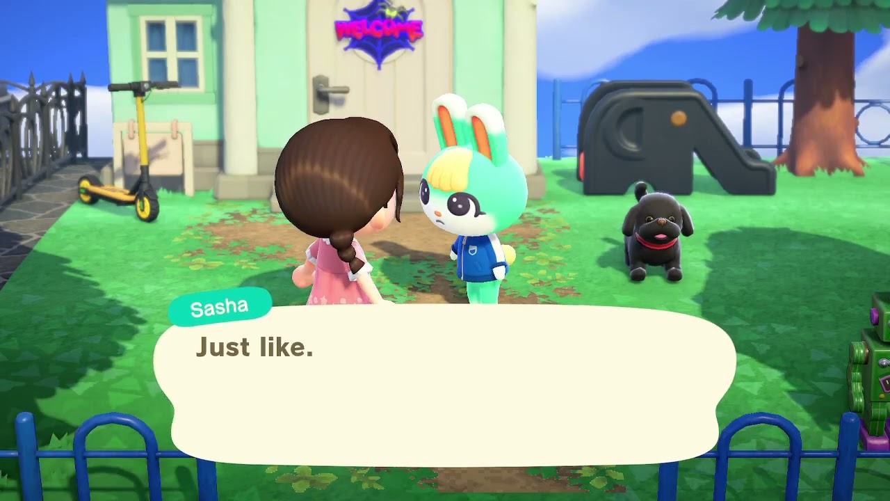 Sasha doesn’t have an inside voice ACNH YouTube