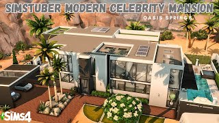 ? SimsTuber Modern Celebrity Mansion in Oasis Springs | NoCC | Stop Motion Build | The Sims 4