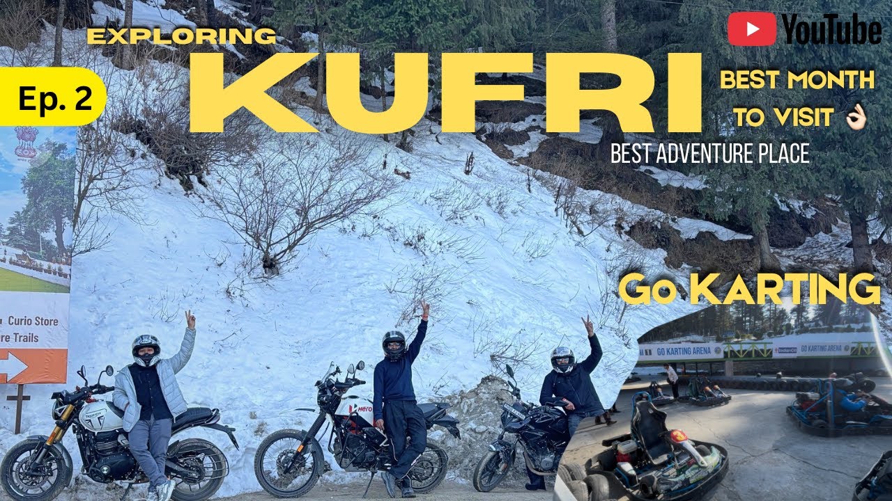 Exploring Kufri On Bike🏍️ | Shimla To Kufri | Snow Bhi Dikh Gyi Best Place For Adventure | Part -2