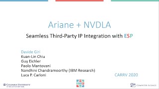 Ariane + NVDLA: Seamless Third-Party IP Integration with ESP (CARRV 2020) screenshot 1