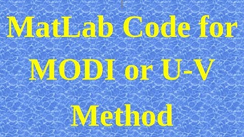 Matlab code for MODI or U-V Method