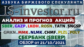 21/10/2021. Анализ и Прогноз ТОП-12 ДИВИДЕНДНЫХ АКЦИЙ РФ.