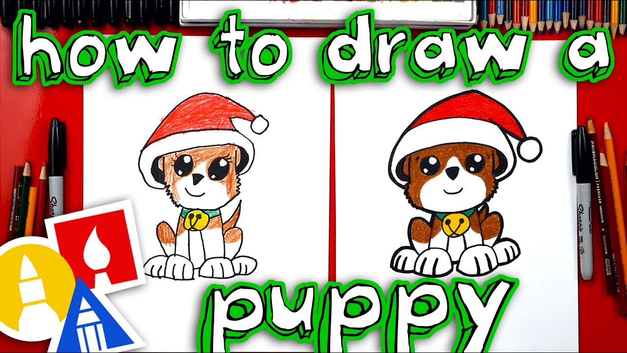 How To Draw A Christmas Puppy Youtube