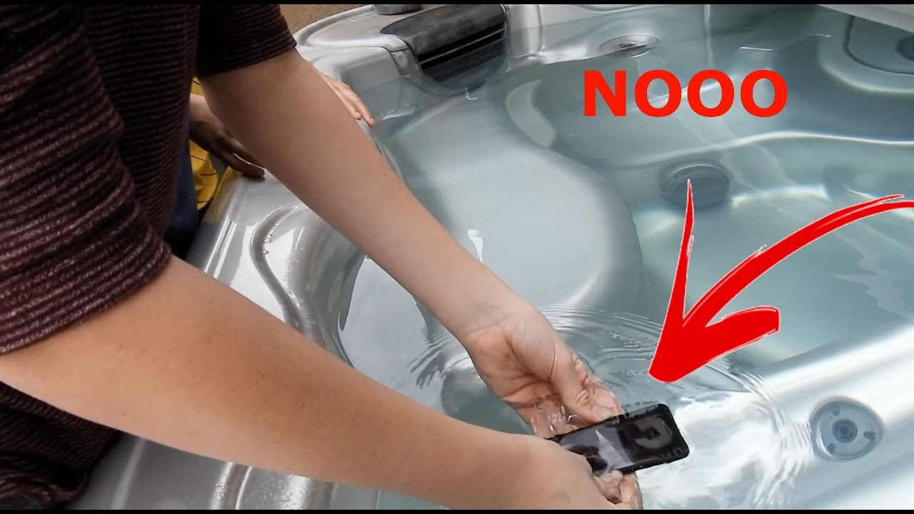 HE DROPPED HIS NEW PHONE INTO THE HOT TUB!! YouTube
