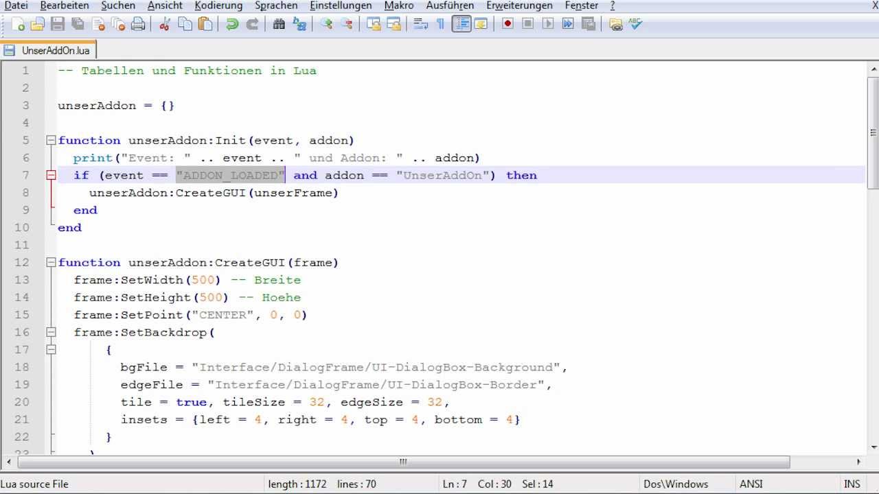 WoW Lua Guide Deutsch 12 (WoW-Fenster P2) - YouTube