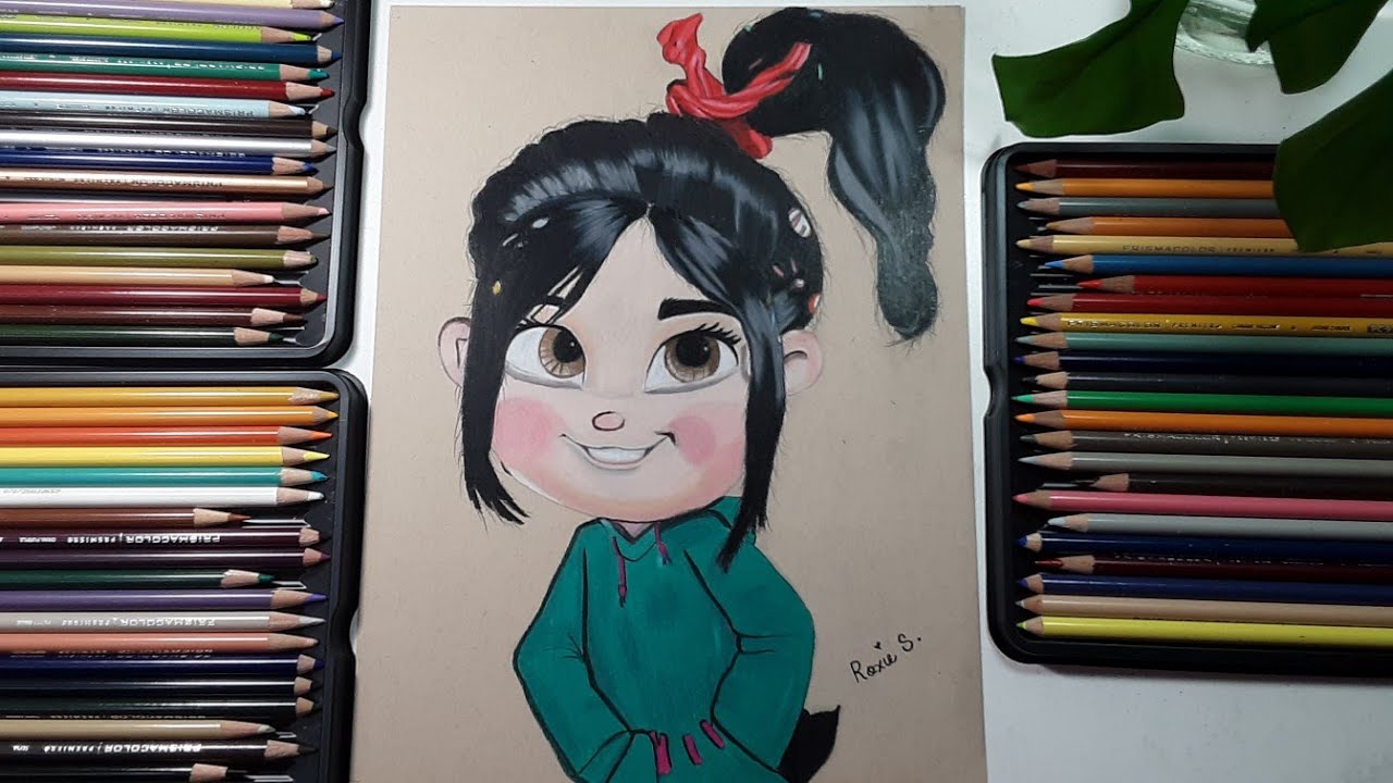 HOW TO DRAW VANELLOPE FROM WRECK-IT RALPH - step by step drawing by Rox arts