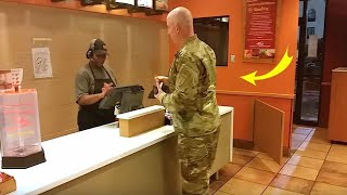 Soldier Goes To Order Taco Bell Meal, Stops Cold When He Hears 2 Boys