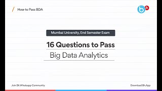 How to Pass/Score in Big Data Analytics (BDA) Sem-8 IT | Mumbai University