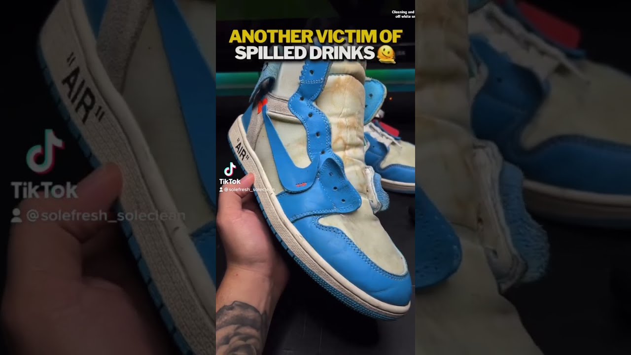 Cleaning an Air Jordan 1 Off-White in 4 minutes!