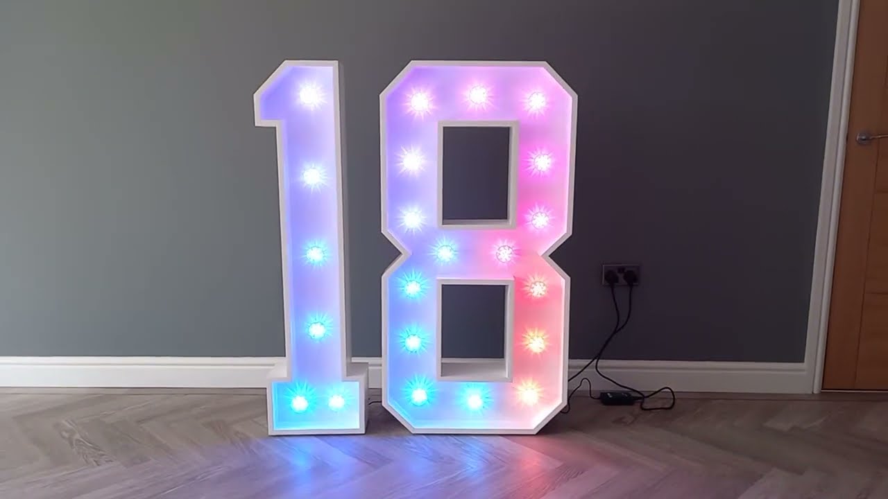 18, 4ft Large Light Up Numbers