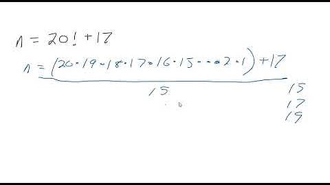 If n = 20! + 17, then n is divisible by... (from the GMAT Official Guide)