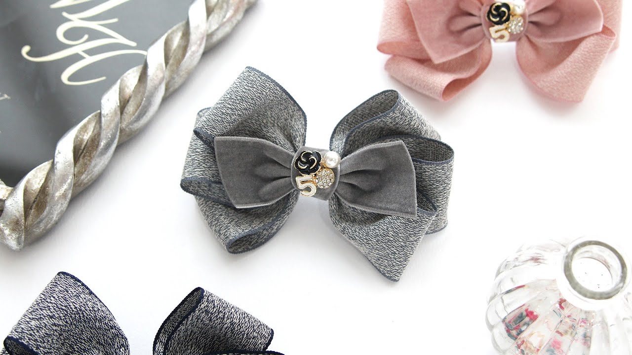 [리본공예/DIY세트]HP938 볼륨 워싱 리본핀/볼륨있는 리본보우 핀 만드는 방법/HairBow Tutorial/ヘアピン作り方
