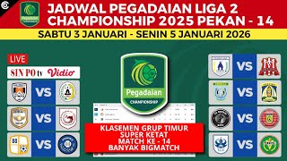 Jadwal Liga 2 2025 Ke 14 - Persela vs Persib - Tornado FC vs PSS Sleman - Pegadaian Liga 2 2025